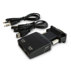 Savio CL-145 VGA to HDMI converter Audio Full HD Black - Audio Multimedia