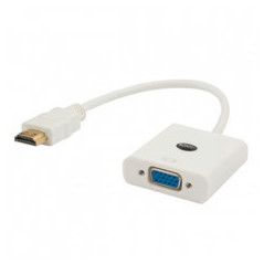 Savio CL-27B cavo e adattatore video 0,1 m HDMI tipo A (Standard) VGA (D-Sub) Bianco