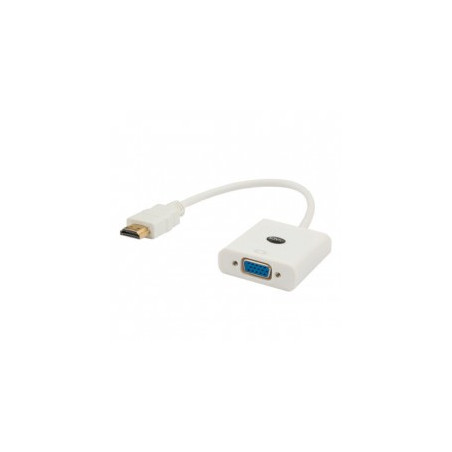 Savio CL-27B cavo e adattatore video 0,1 m HDMI tipo A (Standard) VGA (D-Sub) Bianco