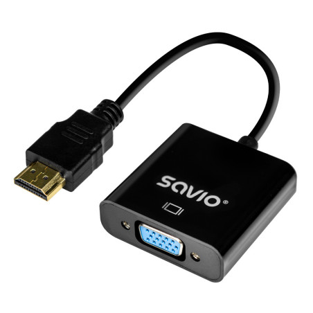 ADAPTADOR HDMI A VGA NEGRO SAVIO AK-75 M/H