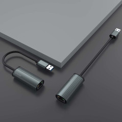 Savio AK-55 Adapter USB-A 3.1 GEN 1 do RJ-45 Gigabit Ethernet USB 3.2 Gen 1 (3.1 Gen 1) Type-A 1000 Mbit s Nero