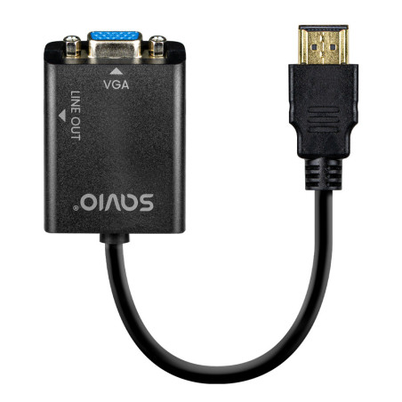 ADAP  HDMI (M) - VGA (H) + MINI JACK 3.5 MM SAVIO