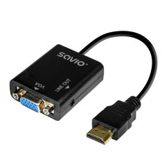 ADAP  HDMI (M) - VGA (H) + MINI JACK 3.5 MM SAVIO