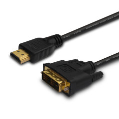 Savio CL-10 cavo e adattatore video 1,5 m DVI HDMI tipo A (Standard) Nero