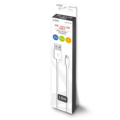 CABLE USB 2.0 A MICRO USB 1M BLANCO SAVIO CL-123