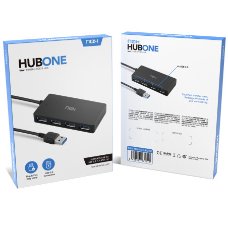 HUB 4 PUERTOS USB 3.0 NOX HUB ONE