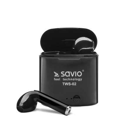 Savio TWS-02 cuffia e auricolare Wireless In-ear Musica e Chiamate Bluetooth Nero