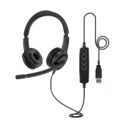Axtel VOICE UC28 stereo USB-A Auricolare Cablato A Padiglione Ufficio USB tipo A Nero