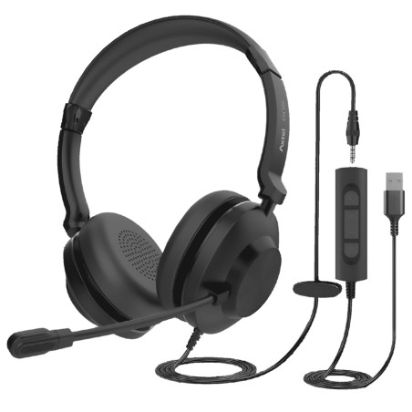 Axtel AXH-ONEUCD-35 cuffia e auricolare Cablato A Padiglione Ufficio USB tipo A Nero