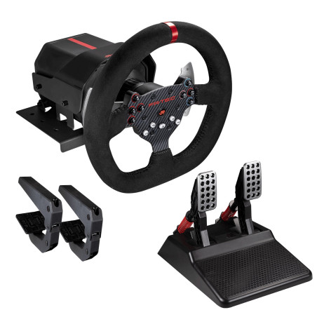Blade Gaming FT7015 periferica di gioco Nero, Rosso Sterzo + Pedali PC, PlayStation 4, Xbox One, Xbox Series S, Xbox Series X