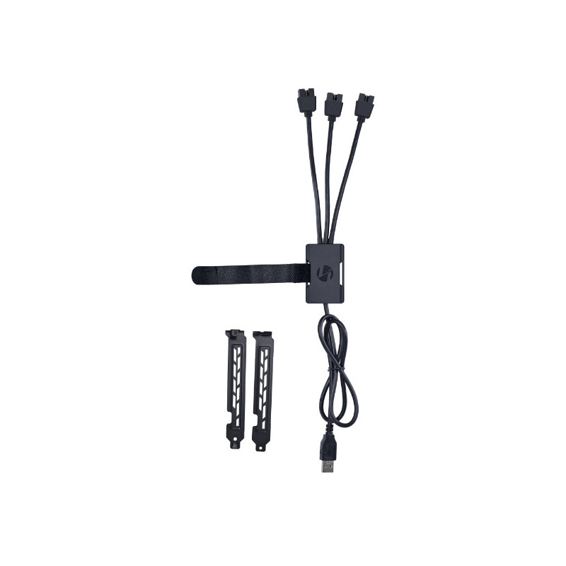 CABLE LIANLI USB-A A 3 USB 9 PIN MB BLACK