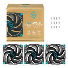 Iceberg Thermal IceGALE Silent PWM Case per computer Ventilatore 12 cm Nero 3 pz