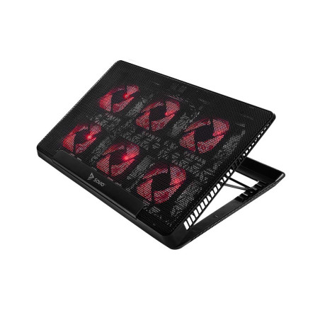 Savio Laptop cooling pad 6 backlit fans 2000 RPM COS-01 base di raffreddamento per laptop 43,9 cm (17.3") Nero, Rosso
