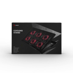 Savio Laptop cooling pad 6 backlit fans 2000 RPM COS-01 base di raffreddamento per laptop 43,9 cm (17.3") Nero, Rosso