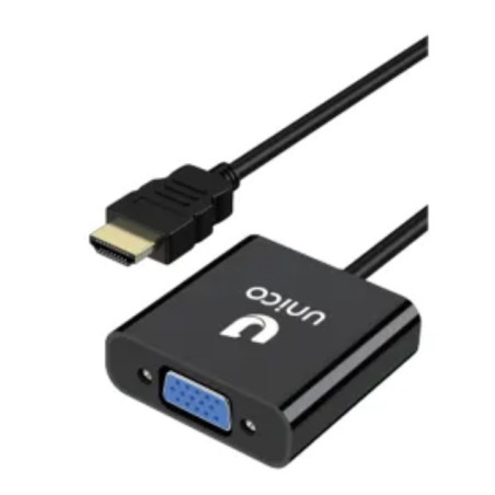 UNICO AD1934 cavo e adattatore video 0,18 m HDMI tipo A (Standard) VGA (D-Sub) Nero