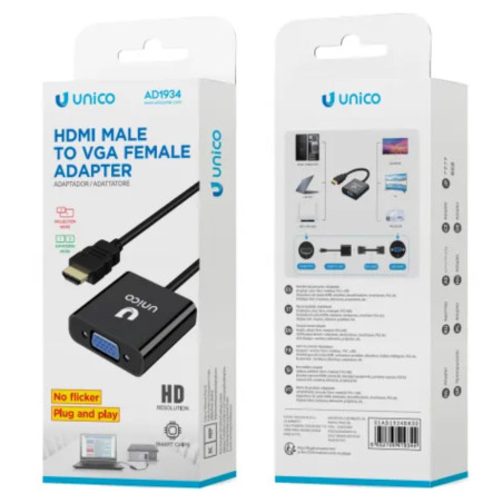 ADAPTADOR UNICO HDMI A VGA M/H