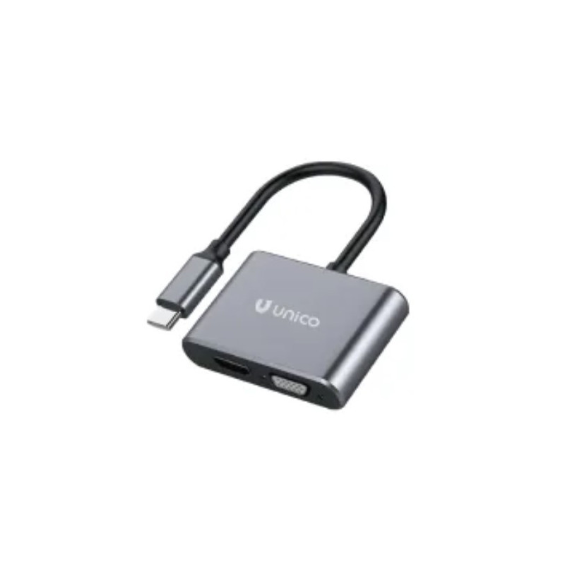 ADAPTADOR UNICO USB TIPO(C) A HDMI Y VGA