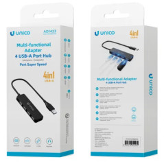 ADAPTADOR UNICO USB(A) A 4 USB(A) BLACK