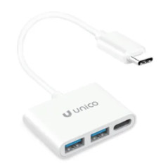 UNICO AD0248 replicatore di porte e docking station per laptop Cablato USB 3.2 Gen 1 (3.1 Gen 1) Type-C Bianco