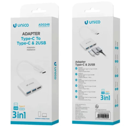 ADAPTADOR UNICO USB-C A USB-A+USB-C