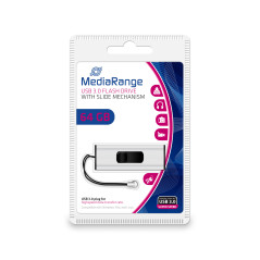 MediaRange MR917 unità flash USB 64 GB USB tipo A 3.2 Gen 1 (3.1 Gen 1) Nero, Argento