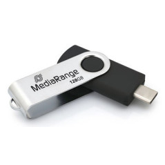 MediaRange MR1954 unità flash USB 128 GB USB tipo-C 3.2 Gen 1 (3.1 Gen 1) Nero, Argento