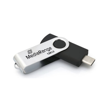 MediaRange MR1954 unità flash USB 128 GB USB tipo-C 3.2 Gen 1 (3.1 Gen 1) Nero, Argento