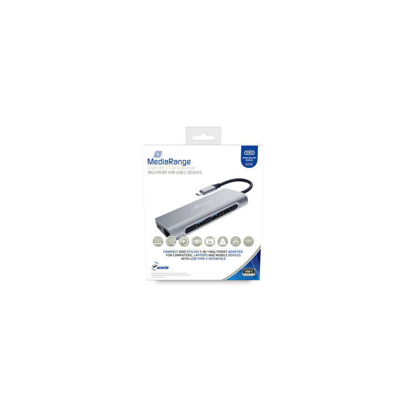 HUB MEDIARANGE USB-C 7EN1