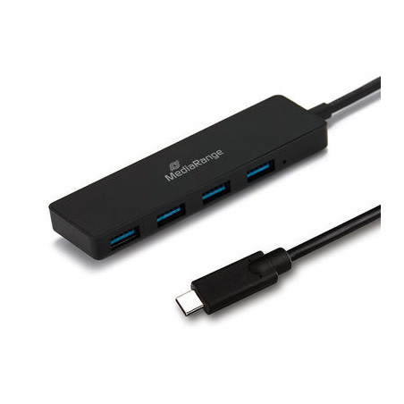 MediaRange MRCS508 hub di interfaccia USB 3.2 Gen 1 (3.1 Gen 1) Type-C 5000 Mbit s Nero