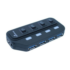 MediaRange MRCS505 hub di interfaccia 5000 Mbit s Nero