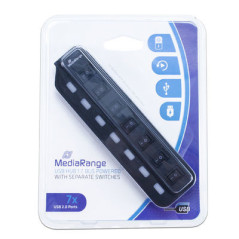 MediaRange MRCS504 hub di interfaccia 480 Mbit s Nero