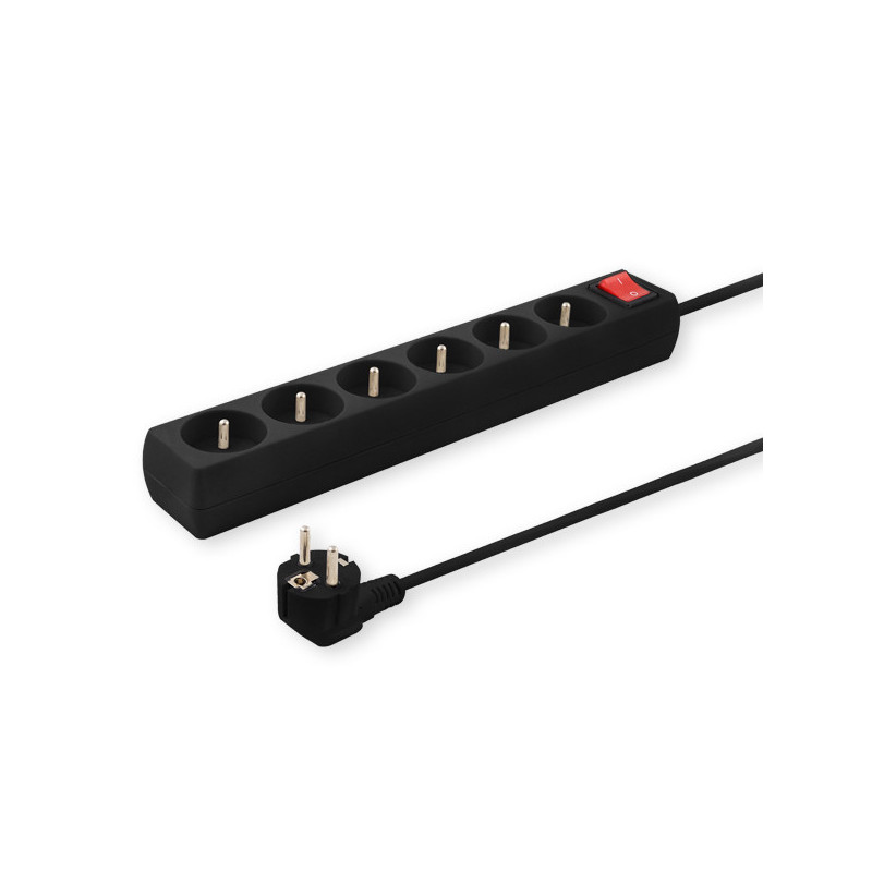 REGLETA DE 5 ENCHUFES 1.5M NEGRO SAVIO LZ-01