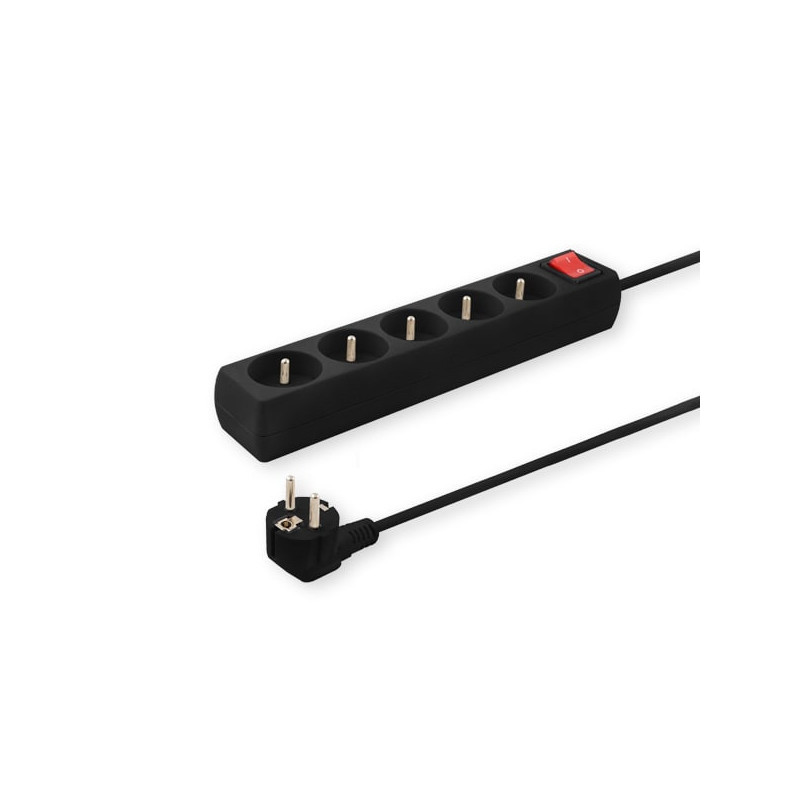 REGLETA DE 5 ENCHUFES 5M NEGRO SAVIO LZ-03