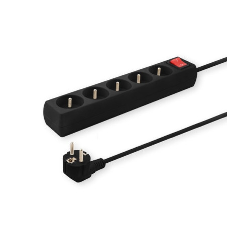 Savio LZ-03 prolunghe e multiple 5 m 5 presa(e) AC Interno Nero