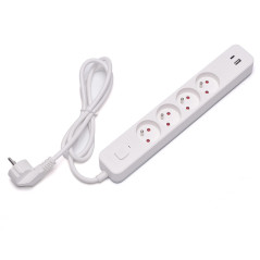 Savio LZ-114 4 presa(e) AC Tipo E 1,5 m 2 3680 W Bianco