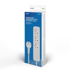 Savio Surge Protective 3-socket power strip 1.5m white LZ-07 3 presa(e) AC Tipo F 1,5 m Bianco
