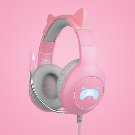 Blade Gaming Tanooki Auricolare Cablato A Padiglione Grigio, Rosa