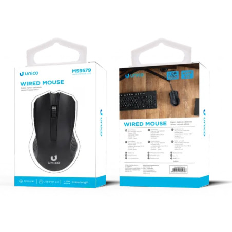 RATON UNICO CON CALBE USB-A 1200 DPI