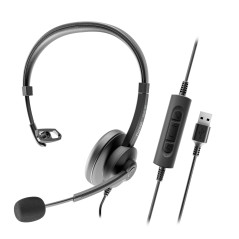 Axtel AXH-ACEUCM cuffia e auricolare Cablato A Padiglione Ufficio USB Type-C   USB Type-A Nero
