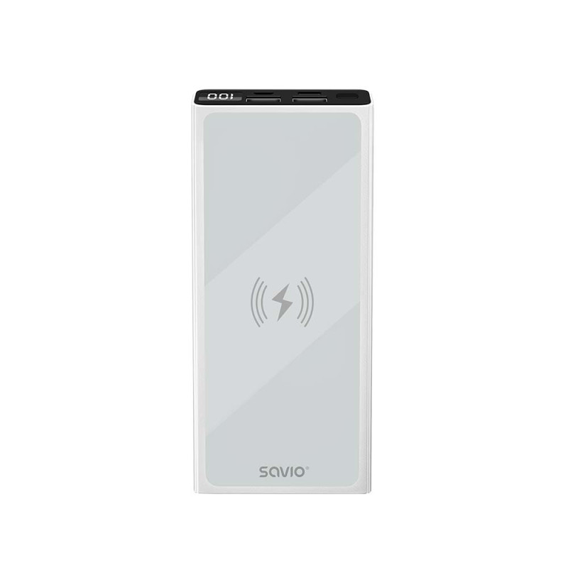 POWERBANK 10000 INDUCCION MAH SAVIO BA-06 BLANCO