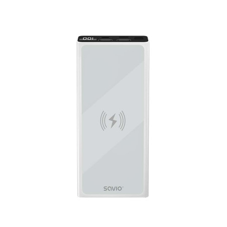 Savio power bank BA-06 10000 mAh adowanie indukcyjne Polimeri di litio (LiPo) Bianco