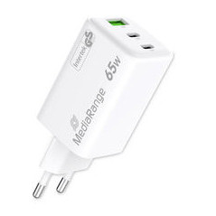 MediaRange MRMA116-2 Caricabatterie per dispositivi mobili Smartphone, Tablet Bianco AC Ricarica rapida Interno