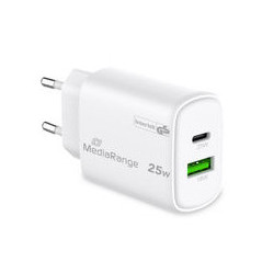 CARGADOR MEDIARANGE DUAL USB-A Y USB-C 25W