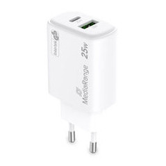 MediaRange MRMA112-2 Caricabatterie per dispositivi mobili Smartphone, Tablet Bianco AC Ricarica rapida Interno