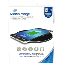 MediaRange MRMA118 Caricabatterie per dispositivi mobili Smartphone Nero USB Carica wireless Ricarica rapida Interno