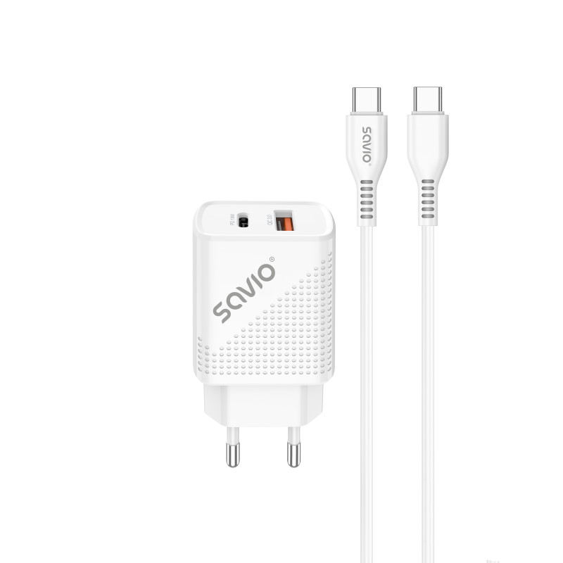 CARGADOR SAVIO LA-05 DUAL 18W USB 3.0 + CABLE