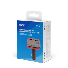 Savio TR-10 trasmettitore FM 87 - 108 MHz Bluetooth USB Nero, Rosso