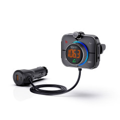 Savio TR-14 Transmiter FM z Bluetooth i ładowarką PD 87,6 - 107,9 MHz Bluetooth USB Nero