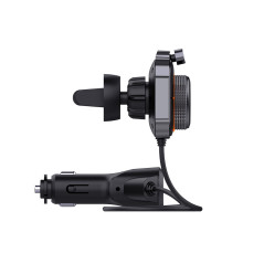 Savio TR-14 Transmiter FM z Bluetooth i ładowarką PD 87,6 - 107,9 MHz Bluetooth USB Nero