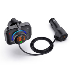Savio TR-14 Transmiter FM z Bluetooth i ładowarką PD 87,6 - 107,9 MHz Bluetooth USB Nero